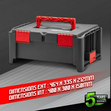 Boîte à Outils Empilable En Plastique 46.4x33.5x21.2cm - Constructor 3 Boîte à Outils Empilable En Plastique 46.4x33.5x21.2cm - Constructor - Image 3