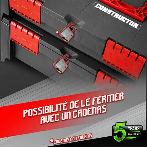 Boîte à Outils Empilable En Plastique 46.4x33.5x21.2cm - Constructor 5 Boîte à Outils Empilable En Plastique 46.4x33.5x21.2cm - Constructor - Image 5