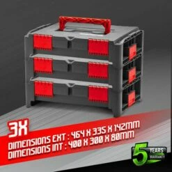 Lot De 3 Coffrets Empilables BEPS1 - Constructor -Homelite Soldes Boutique 13804796 3