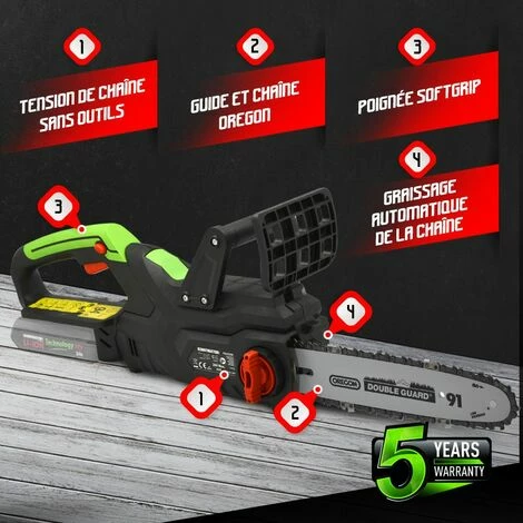 Tronçonneuse Sans Fil 20 V (sans Batterie) - Guide 250mm - Guide Et Chaîne Oregon - Constructor 3 Tronçonneuse Sans Fil 20 V (sans Batterie) - Guide 250mm - Guide Et Chaîne Oregon - Constructor - Image 3