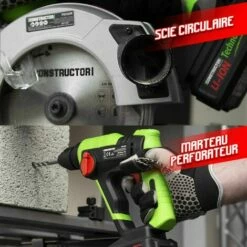 Kit 6 Machines Sans Fil 20V + 3 Batteries 4Ah Et Chargeur - Constructor -Homelite Soldes Boutique 16628328 3