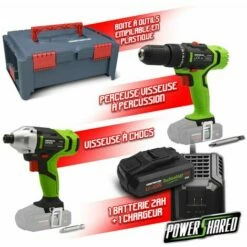 Kit 2 Machines Sans Fil 20V(visseuse à Chocs Et Visseuse Percussion) + Coffret - Constructor