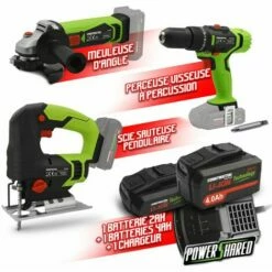 Kit 3 Machines Sans Fil 20V + 2 Batteries Et 1 Chargeur - Constructor