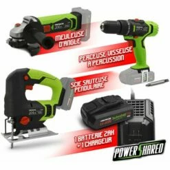 Kit 3 Machines Sans Fil 20V(scie Sauteuse + Meuleuse + Visseuse) +1 Batterie 2Ah+ Chargeur - Constructor