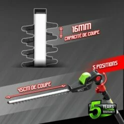 Taille Haies Sur Perche 20V Max Sans Batterie - Lame 51cm - Constructor -Homelite Soldes Boutique 26609290 4