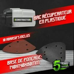 Ponceuse Triangulaire 220W + Coffret - Constructor -Homelite Soldes Boutique 28010775 3