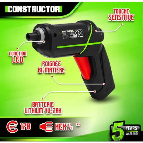 Tournevis Rechargeable 4V Lithium Avec Accessoires - 4.5Nm - Constructor 2 Tournevis Rechargeable 4V Lithium Avec Accessoires - 4.5Nm - Constructor - Image 2