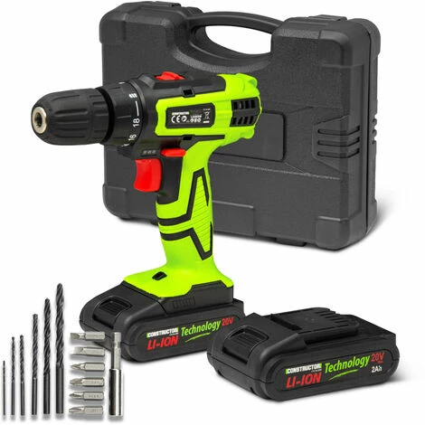 Perceuse Visseuse 20V Lithium-2 Batteries - Chargeur Rapide - Constructor 1 Perceuse Visseuse 20V Lithium-2 Batteries - Chargeur Rapide - Constructor