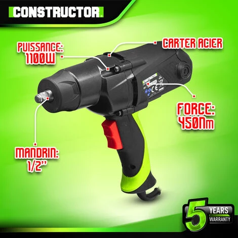 Boulonneuse à Chocs 1100W - 450Nm- Constructor 2 Boulonneuse à Chocs 1100W - 450Nm- Constructor - Image 2