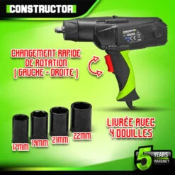 Boulonneuse à Chocs 1100W - 450Nm- Constructor 7 Boulonneuse à Chocs 1100W - 450Nm- Constructor -Homelite Soldes Boutique 36473332 3