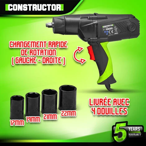 Boulonneuse à Chocs 1100W - 450Nm- Constructor 3 Boulonneuse à Chocs 1100W - 450Nm- Constructor - Image 3