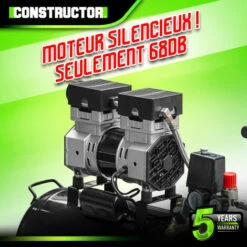 Compresseur 750W - 50L Silencieux - 8 Bars - Constructor -Homelite Soldes Boutique 36619901 4