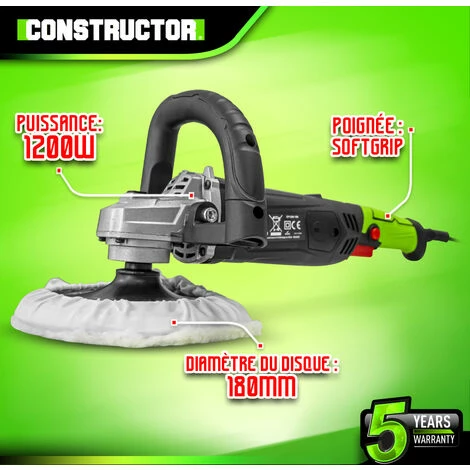 Polisseuse 1200W - 180mm - Constructor 2 Polisseuse 1200W - 180mm - Constructor - Image 2