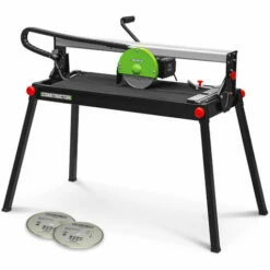 Coupe Carrelages Radial 800 W - 200mm - Longueur De Coupe Max 720mm - Livré Avec 3 Disques Diamant - Constructor