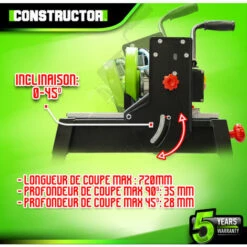 Coupe Carrelages Radial 800 W - 200mm - Longueur De Coupe Max 720mm - Livré Avec 3 Disques Diamant - Constructor -Homelite Soldes Boutique 46718730 4