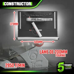 Scie Circulaire Sur Table 800W - Lame 200mm 24 Dents - Constructor -Homelite Soldes Boutique 70299358 4