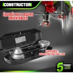 Perceuse à Colonne 350W Avec étau Et Laser - 13mm - 5 Vitesses - Constructor 8 Perceuse à Colonne 350W Avec étau Et Laser - 13mm - 5 Vitesses - Constructor -Homelite Soldes Boutique 70530246 4