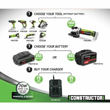 Batterie Lithium Max 20V - 2Ah - Constructor 3 Batterie Lithium Max 20V - 2Ah - Constructor - Image 3