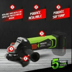 CONSTRUCTOR Meuleuse D'angle Sans Fil 20V Livrée Sans Batterie -Homelite Soldes Boutique 8441797 3