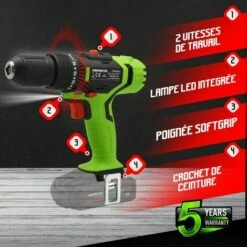 Perceuse Visseuse Percussion Max 20V Sans Batterie - Mandrin Autoserrant 13mm - 42Nm - Constructor 6 Perceuse Visseuse Percussion Max 20V Sans Batterie - Mandrin Autoserrant 13mm - 42Nm - Constructor -Homelite Soldes Boutique 8652245 3